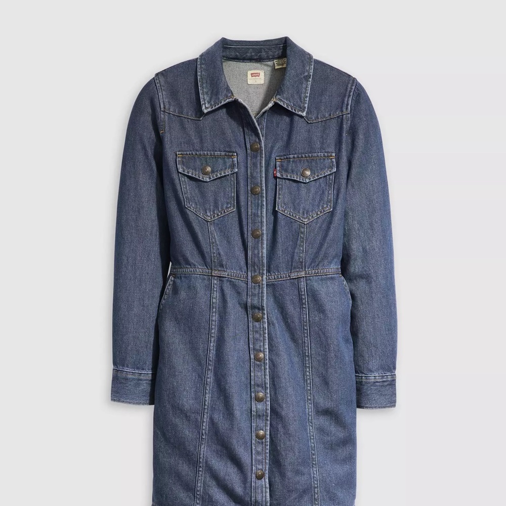 Levi’s FLYNN WESTERN DRESS
 Blue Denim - Picture 3 of 7